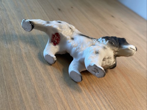 Vintage Fine Quality Lego Cocker Spaniel Dog Figurine Black White Japan - Picture 4 of 7