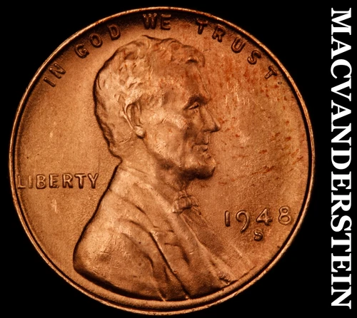 1948-S Lincoln Wheat Cent- Choice Gem Brilliant Uncirculated Luster #J4884