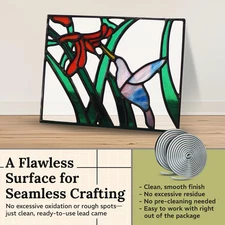 3/16" round U Lead Came Stained Glass 2 6Ft Hobby Came Stained Glass Strong Roll