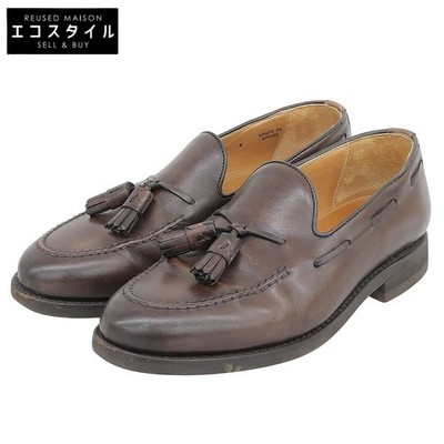 Berwick Tassel Loafer Shoes Men s Dark Brown Leather Size 5/24.5cm Excellent