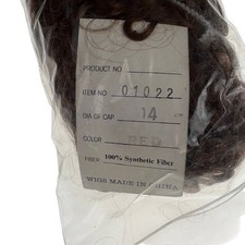 Red Doll Hair Wig 100 Synthetic Fiber Cap 14 01022 Vintage Curly NEW Old Stock