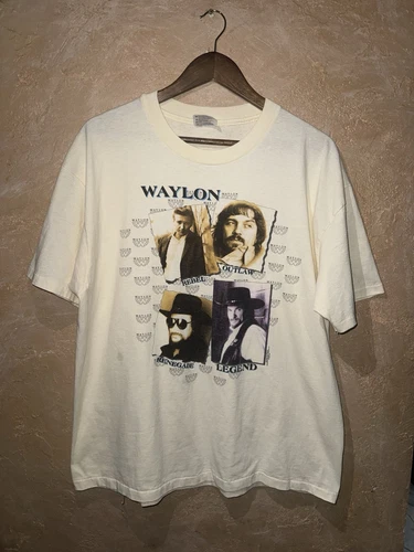 Vintage 1994 Rare Waylon Jennings Outlaw Tour Shirt Tee XL C 1990s vintage concert t-shirt, vintage, size XL, single stitch, B+ condition