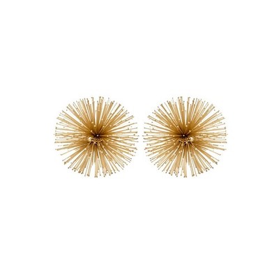Modern Day Accents Erizo Urchin Gold Sphere, X-Small 4'' Set of 2 Home Decor