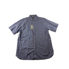 Daniel Cremieux Mens Large Signature Blue/Salmon Gingham Button Up Shirt