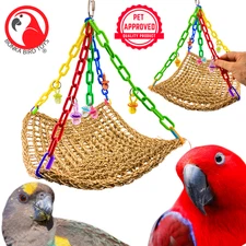 Bonka Bird Toys 1958 Large Platform Swing Seagrass Plastic Acrylic Parrot Cage