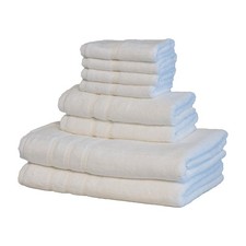 Luxury Turkish 8pc Towel Set 30X58 16X30 13X13 White 700 GSM Viscose  Aegean...