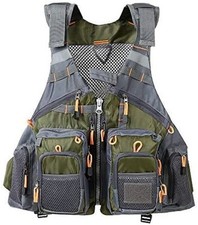 Fly Fishing Vest - Fishing Safety Life Jacket for with foam Army Green