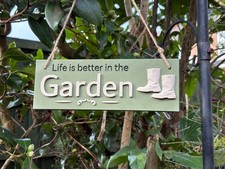 Life Is Better In The Garden 3D Printed Boot Garden Sign Plaque Summer Outdoor