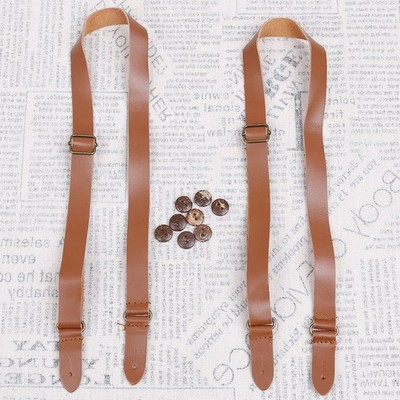 Schulterhosenträger Hosenträger 1,5 cm breit zweilagig Rindsleder dünne Knopf Hose