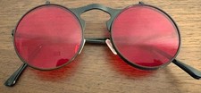 Steampunk Goggles Glasses Round Sunglasses Emo Retro Vintage Flip Up red Mint