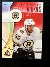 24-25 UD SP Game Used Hockey Red Authentic Rookies 266 Justin Brazeau