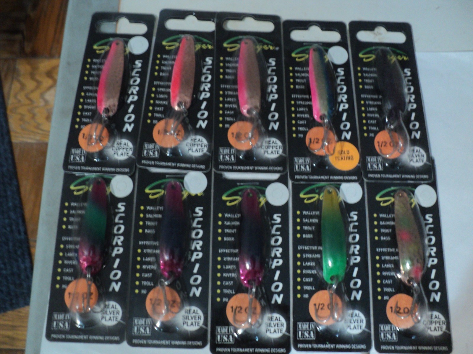 10 - STINGER SCORPION CASTING SPOONS ALL 1/2 OZ (MIXED) NIP - Image 1