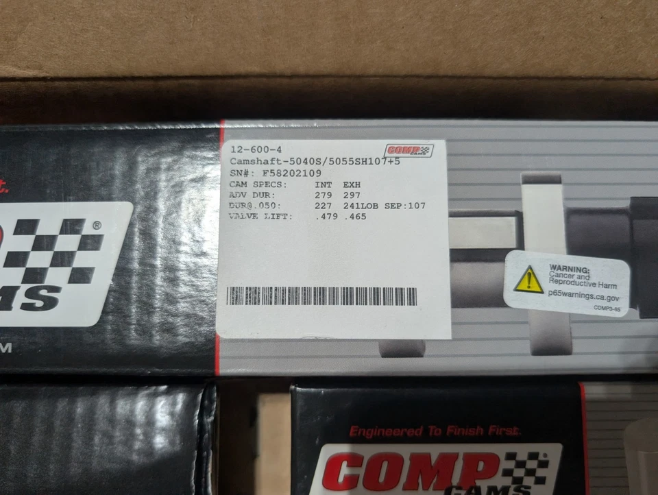 Распредвал и подъемный комплект COMP Cams CL12-600-4 Thumpr гидравлический плоский таппет. - Изображение 4 из 4