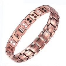 Men's Bracelet Magnetic Therapy Arthritis Pain Relief Pure Solid Copper Bangle