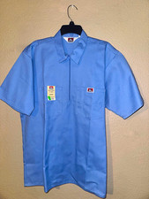 Ben Davis Men  s Blue Short Sleeve 1/2 Zip Work Shirt L