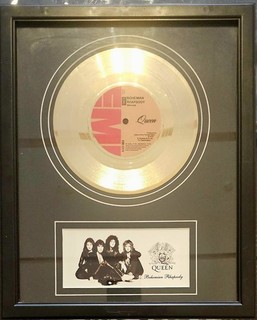 Queen Bohemian Rhapsody Gold Disc Framed Display