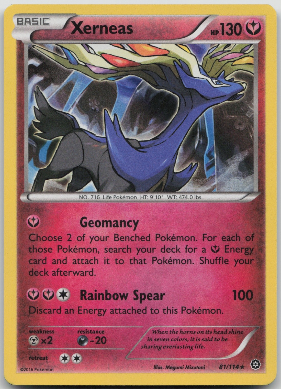 Xerneas 81/114 Holo Rare XY - Steam Siege LP Holo