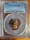 1944 LINCOLN CENT WHEAT PENNY PCGS MS66 RD