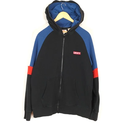 Pull homme LEVI'S taille M à capuche fermeture éclair intégrale noir poches k... - Photo 1/4