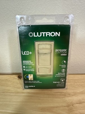 Lutron Skylark Contour Dimmer Switch CTCL-153PDH-IV for LED/CFL 150W, Ivory