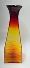 2006 Blenko Textured Glass 15" Tall Vase - Multicolor - Sticker, Signed, Dated