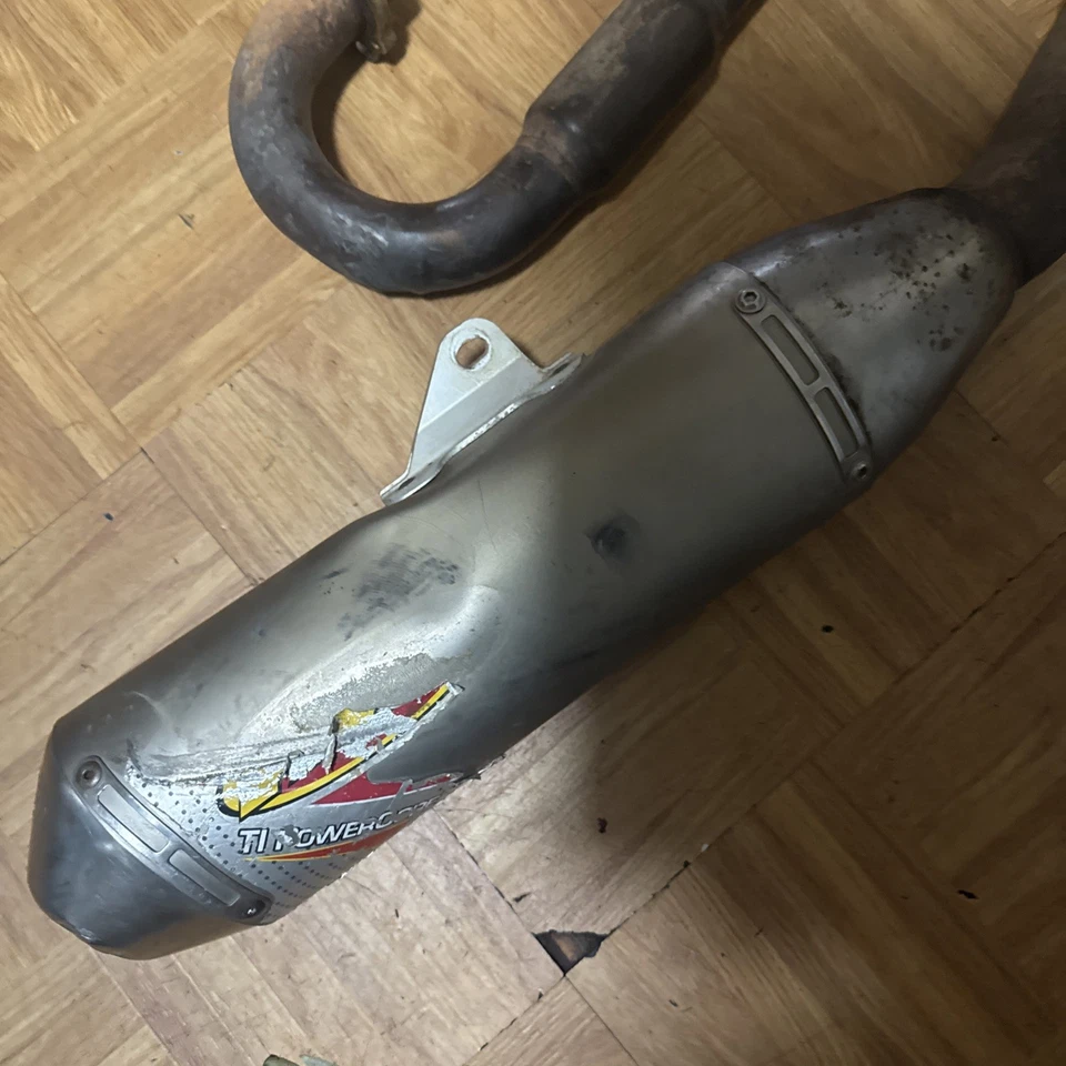 Silenciador silenciador de escape FMF TI Powercore 2008 Kawasaki KX250F cabezal Powerbomb Foto 2 de 4