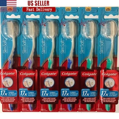 Extra Soft Toothbrush Sensitive Teeth W/ Tongue Scraper Ergonomic Handle New