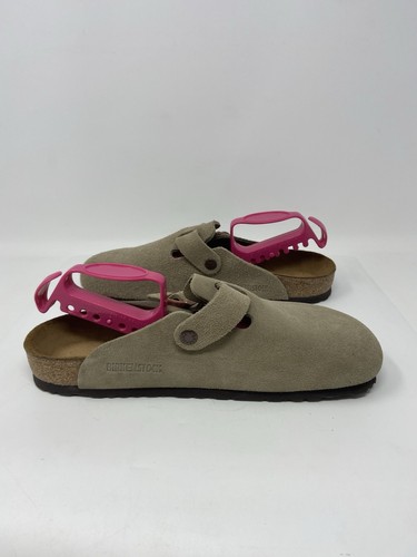 Birkenstock Boston Taupe Suede Leather Clogs Unisex Shoes Size: 41 - Picture 7 of 12