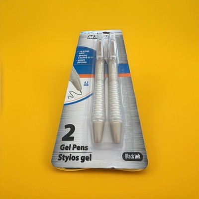 Inc. Matrix Black Ink Gel Pens Silicone, Grip, Spring Loaded, Clip