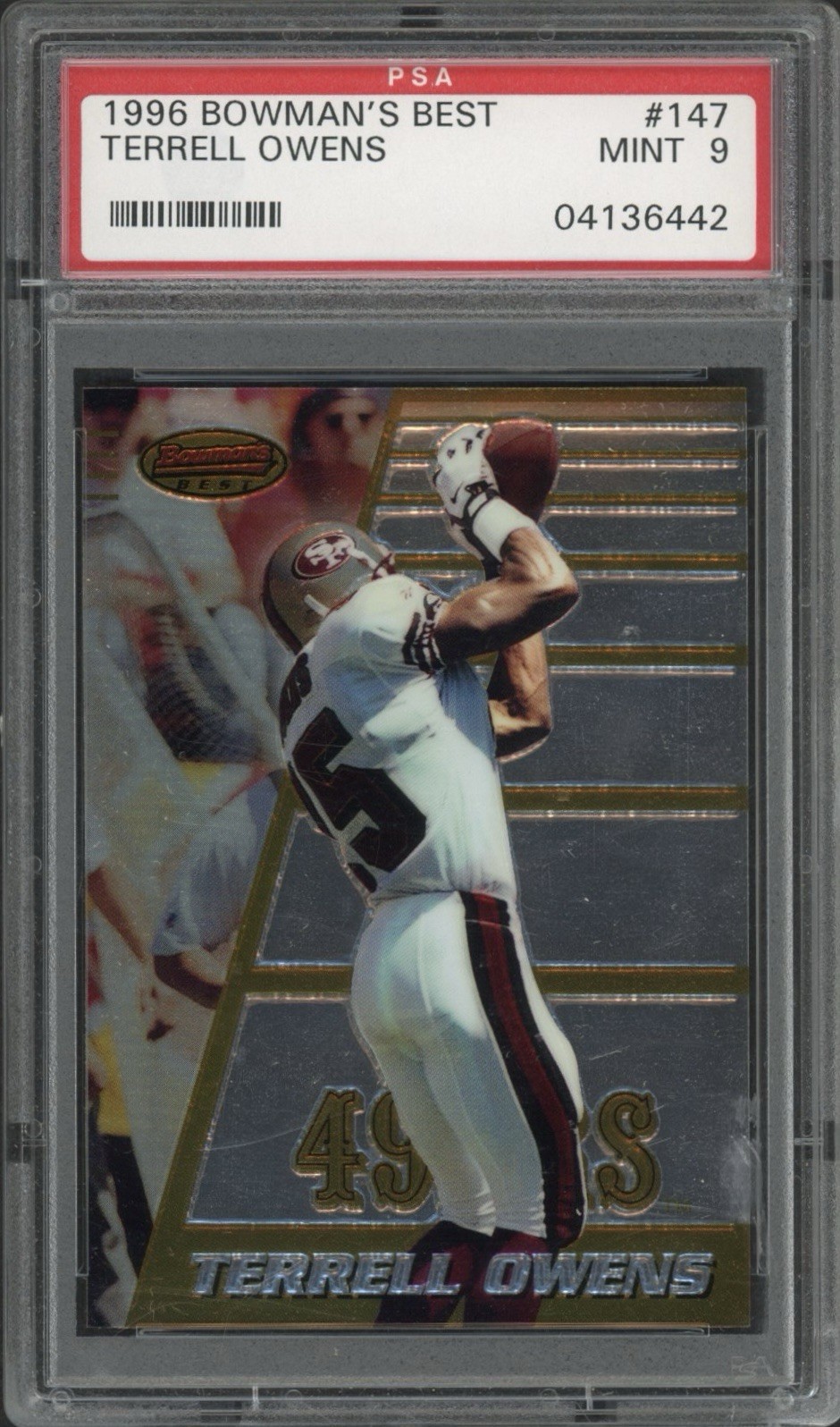 1996 Bowman’s Best Terrell Owens Rookie RC #147 PSA 9 Mint HOF 49ers