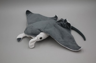 HTF Stingray Magnussen Home 18 W X 12  L Stingray Gray White Plush Stuffed Promo