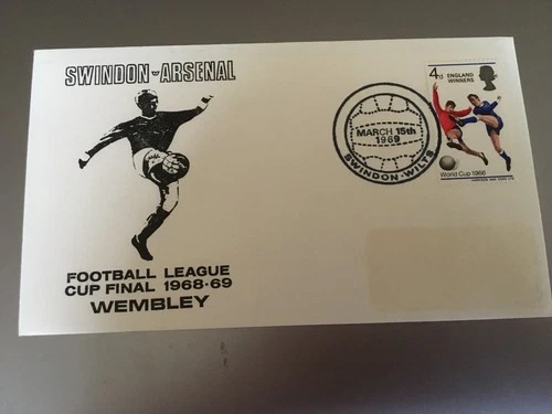 GB STAMPS RARE FIRST DAY COVER  1969 FOOTBALL LEAGUE CUP ARSENAL V SWINDON