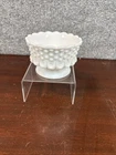 Fenton Art Glass Hobnail Thumbprints Around Base Low Footed Nut Dish Milk Glass