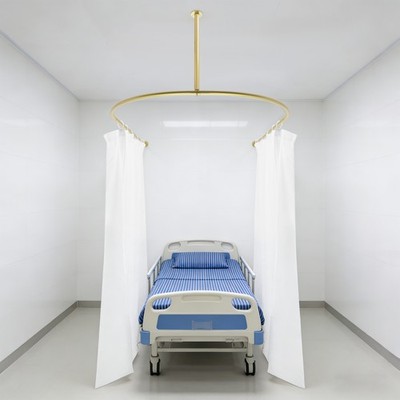 Beauty Salon Partition Curtain,Room Divider with Curtain Gold + Milky-white