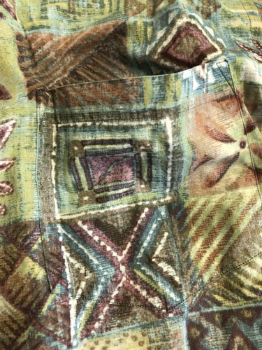 Cooke Street Shirt Mens XL Green Brown Blue Hawaiian Button Up Cotton Casual - Picture 2 of 5
