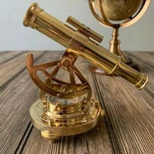 Brass Alidade Telescope Compass 6" Vintage Style Nautical Decor Instrument