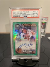 Jackson Holliday Rookie Green Logofractor Auto /99 PSA 10 Topps Chrome