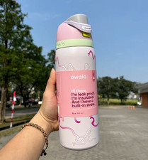 Owala 32 oz Water Bottle Tied And True Pink Bows Limited Edition FastShip