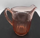 Vintage Pink Depression Glass Ribbed Pitcher
