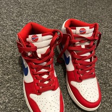 Nike Dunk High Trainers UK6 White Red Blue