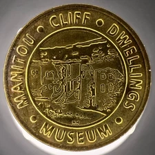 Manitou Cliff Dwelling Museum Colorado Good Luck Souvenir Token 28mm