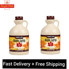 2x Kirkland Pure Maple Syrup 1L Grade A Amber Canadian Rich Taste