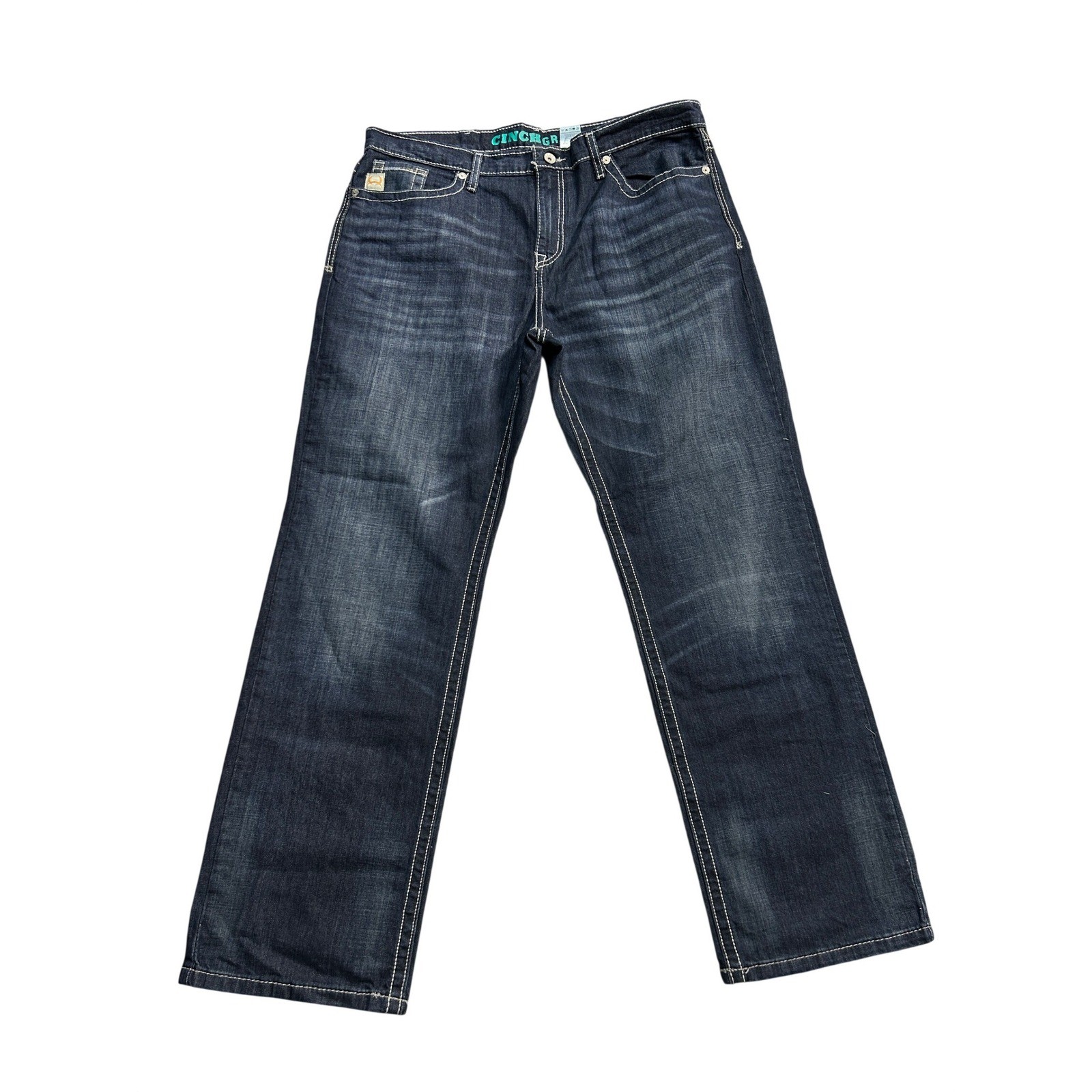 Cinch Grant Men's Jeans 38 Dark Wash Stretch Denim Western Rodeo Fit MB57337001