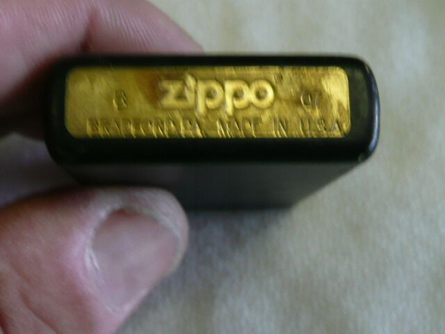 1991 Black Zippo Lighter with Small Red Pinstripe Border on Front--B--07