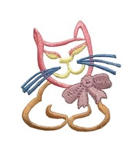  4240 Multiple Color Hollow Kitten Cat Embroidery Iron On Applique Patch