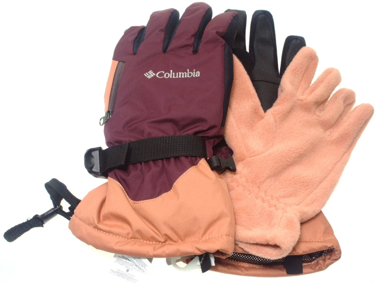 Columbia Women's Bugaboo Interchangeable Waterproof Ski Glove W/ Fleece Liner M