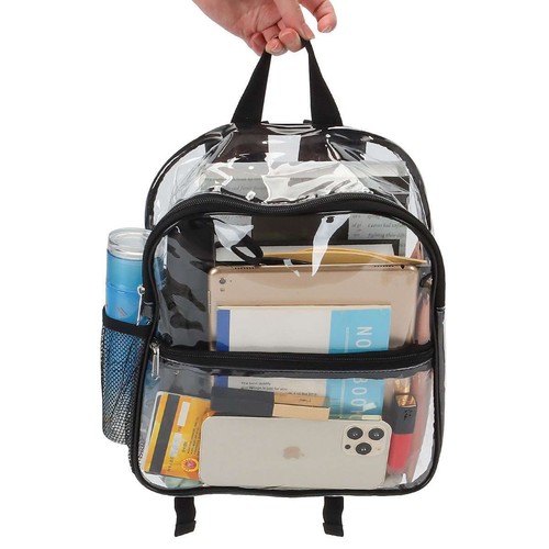 Clear Backpack Heavy Duty PVC Shoulder Handbag Waterproof School Bag Transparent - Picture 8 of 11