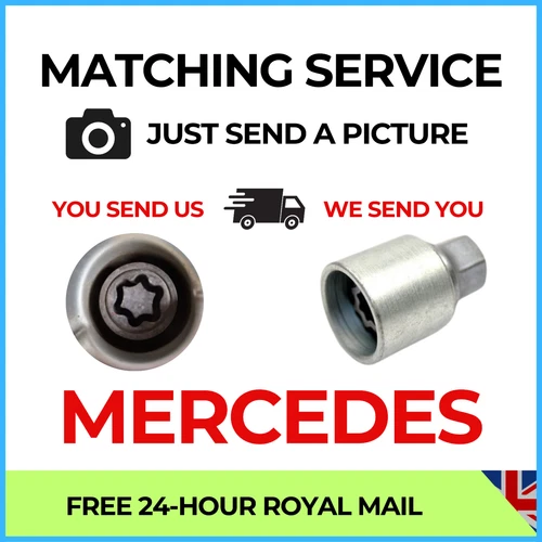 ORIGINAL MERCEDES LOCKING WHEEL NUT KEY, WHEEL LOCK MATCHING SERVICE NEW LWNK