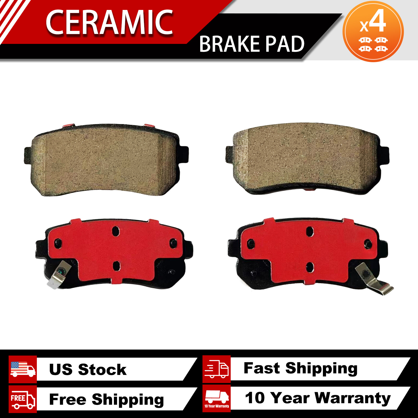 Hyundai Accent 2006-08 & Kia Rio/Rio5 06-07 Rear Ceramic Brake Pads D1157