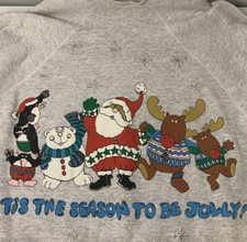 Vintage 90  s EZL - Tis The Season To Be Jolly Sweatshirt One Size Fits All